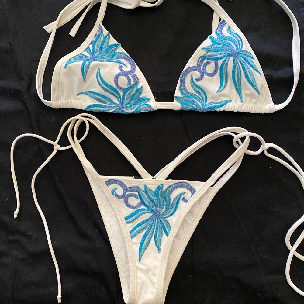 La Dolce Vita bikini, white/blue, Medium